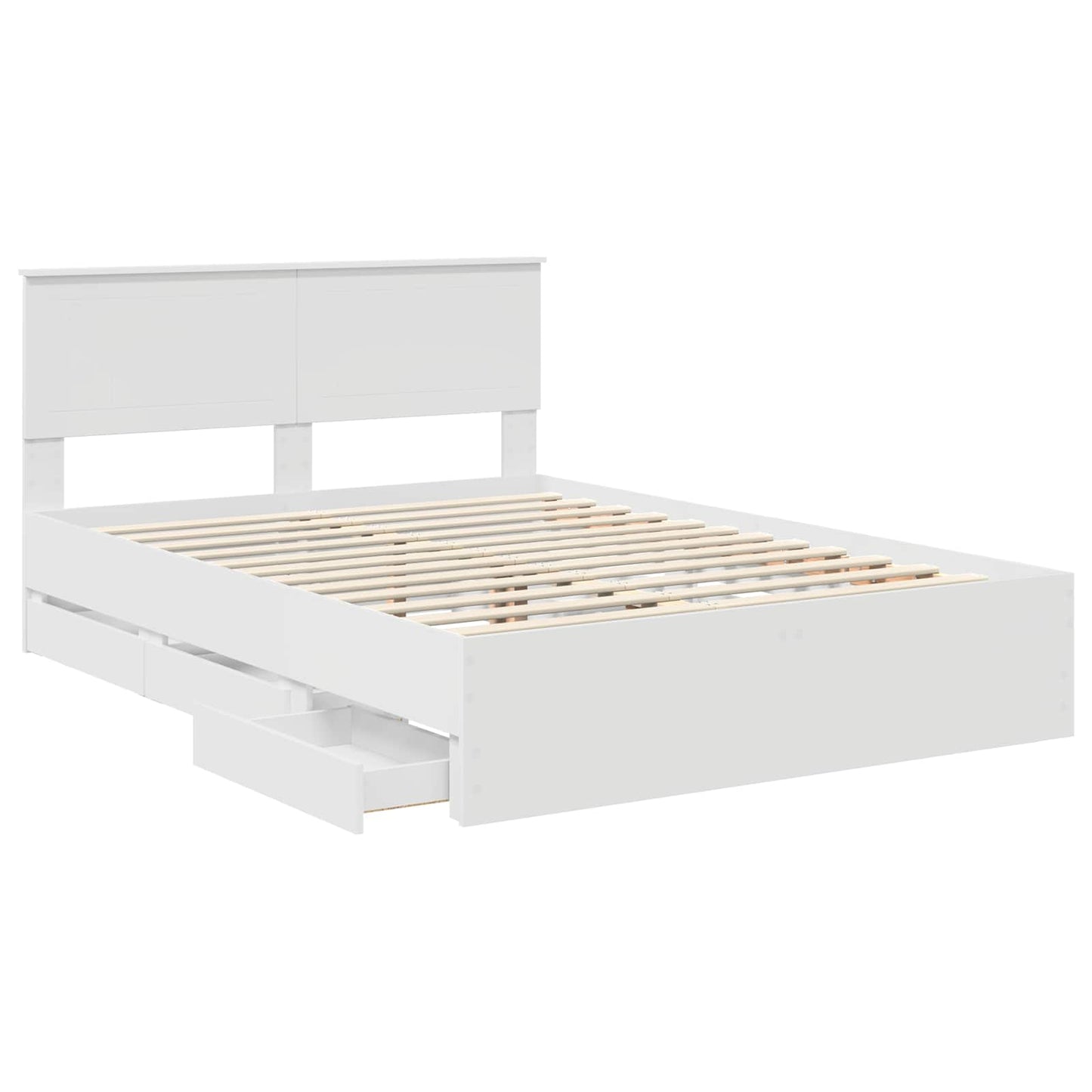 vidaXL Bed Frame with Drawer White 140 x 190 cm Engineer Wood 5