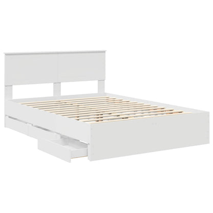 vidaXL Bed Frame with Drawer White 140 x 190 cm Engineer Wood 5