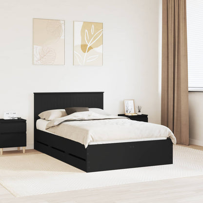 vidaXL Bed Frame with Drawer Black 120 x 190 cm Engineer Wood 1