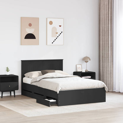 vidaXL Bed Frame with Drawer Black 120 x 190 cm Engineer Wood 3