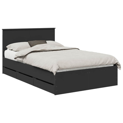 vidaXL Bed Frame with Drawer Black 120 x 190 cm Engineer Wood 2