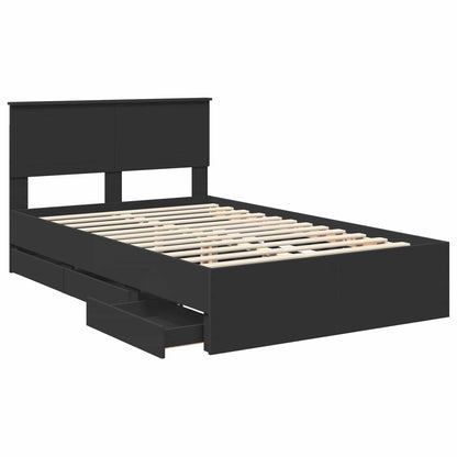vidaXL Bed Frame with Drawer Black 120 x 190 cm Engineer Wood 5