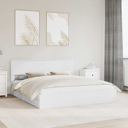 vidaXL Storage Bed with Drawer White 180 x 200 cm Engineered Wood 1