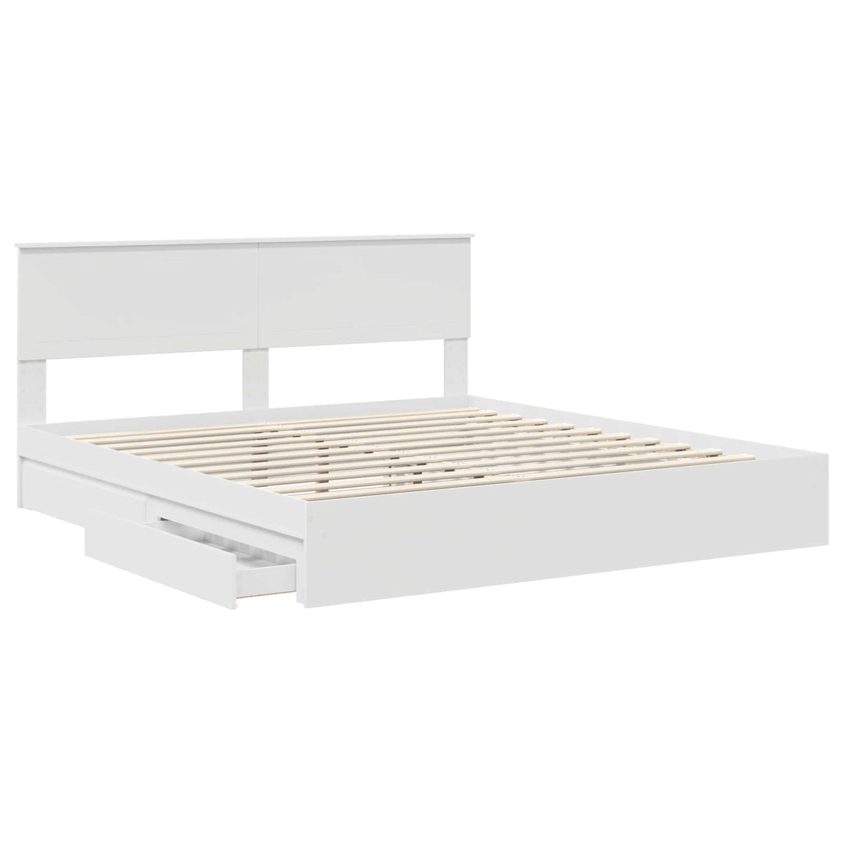 vidaXL Storage Bed with Drawer White 180 x 200 cm Engineered Wood 5