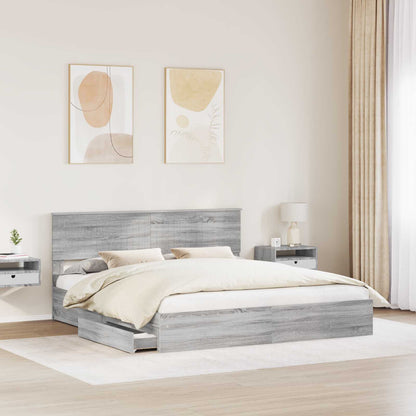 vidaXL Storage Bed Adjustable Grey Sonoma 180 x 200 cm Engineered Wood 3