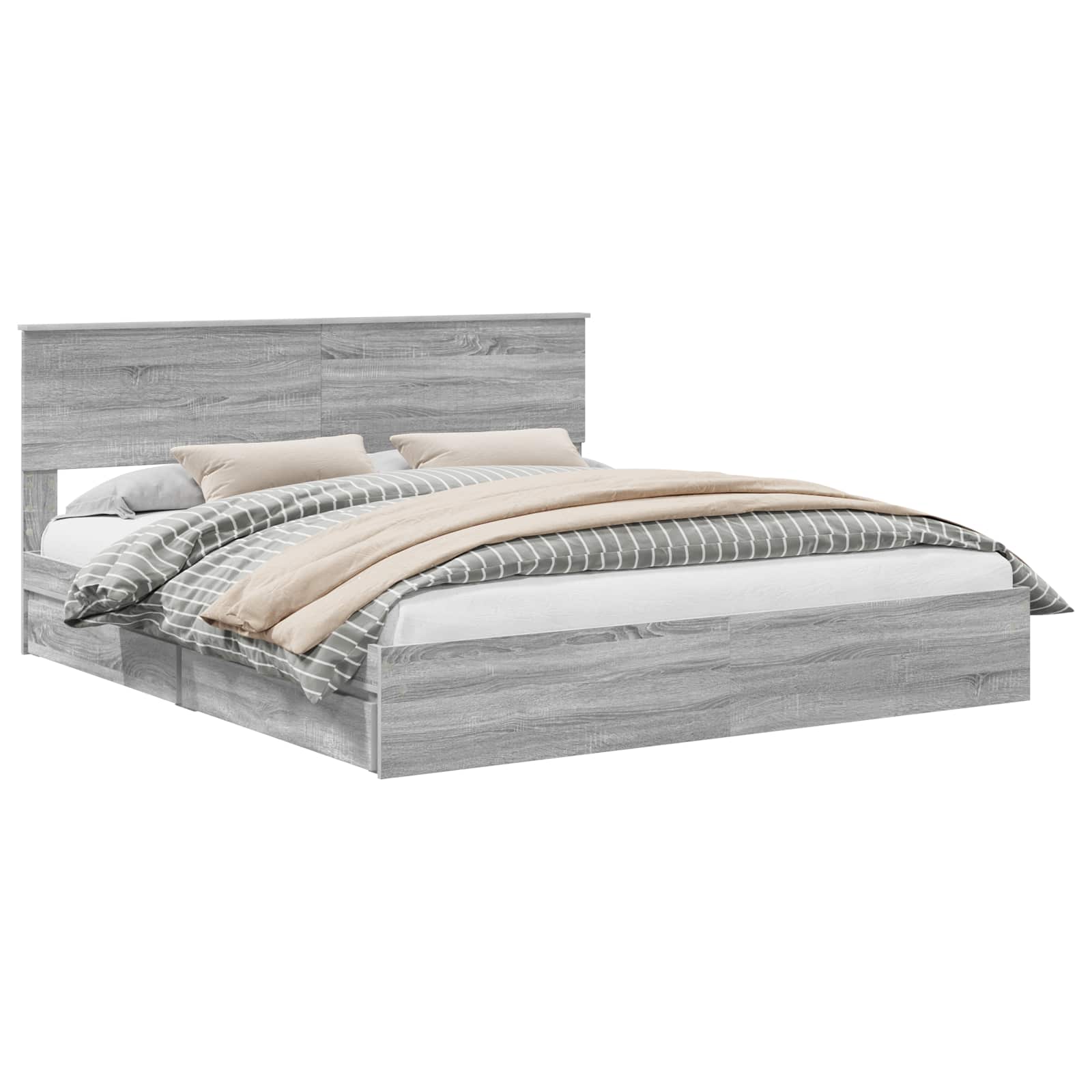 vidaXL Storage Bed Adjustable Grey Sonoma 180 x 200 cm Engineered Wood 2