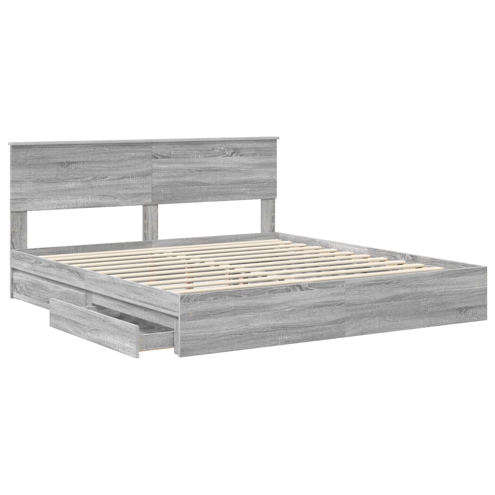 vidaXL Storage Bed Adjustable Grey Sonoma 180 x 200 cm Engineered Wood 5