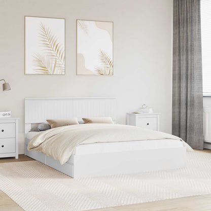 vidaXL Storage Bed with Drawer White 160 x 200 cm Engineered Wood 1