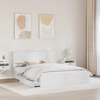 vidaXL Storage Bed with Drawer White 160 x 200 cm Engineered Wood 3