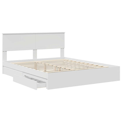 vidaXL Storage Bed with Drawer White 160 x 200 cm Engineered Wood 5