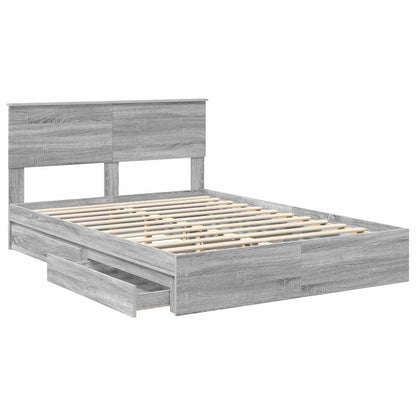 vidaXL Storage Bed Adjustable Grey Sonoma 140 x 200 cm Engineered Wood 5