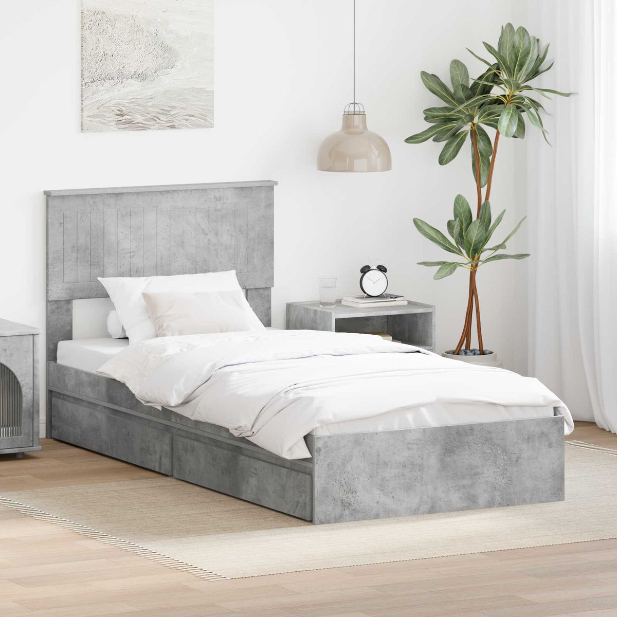 vidaXL Storage Bed with Drawer Engineered Wood Length 190 cm