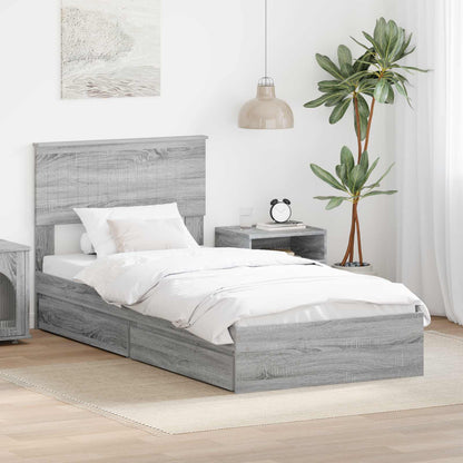 vidaXL Storage Bed with Drawer Engineered Wood Length 190 cm