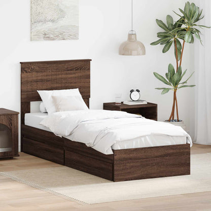 vidaXL Storage Bed with Drawer Engineered Wood Length 190 cm