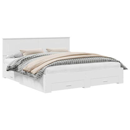 vidaXL Bed Frame with Drawer White 180 x 200 cm Engineered Wood 2