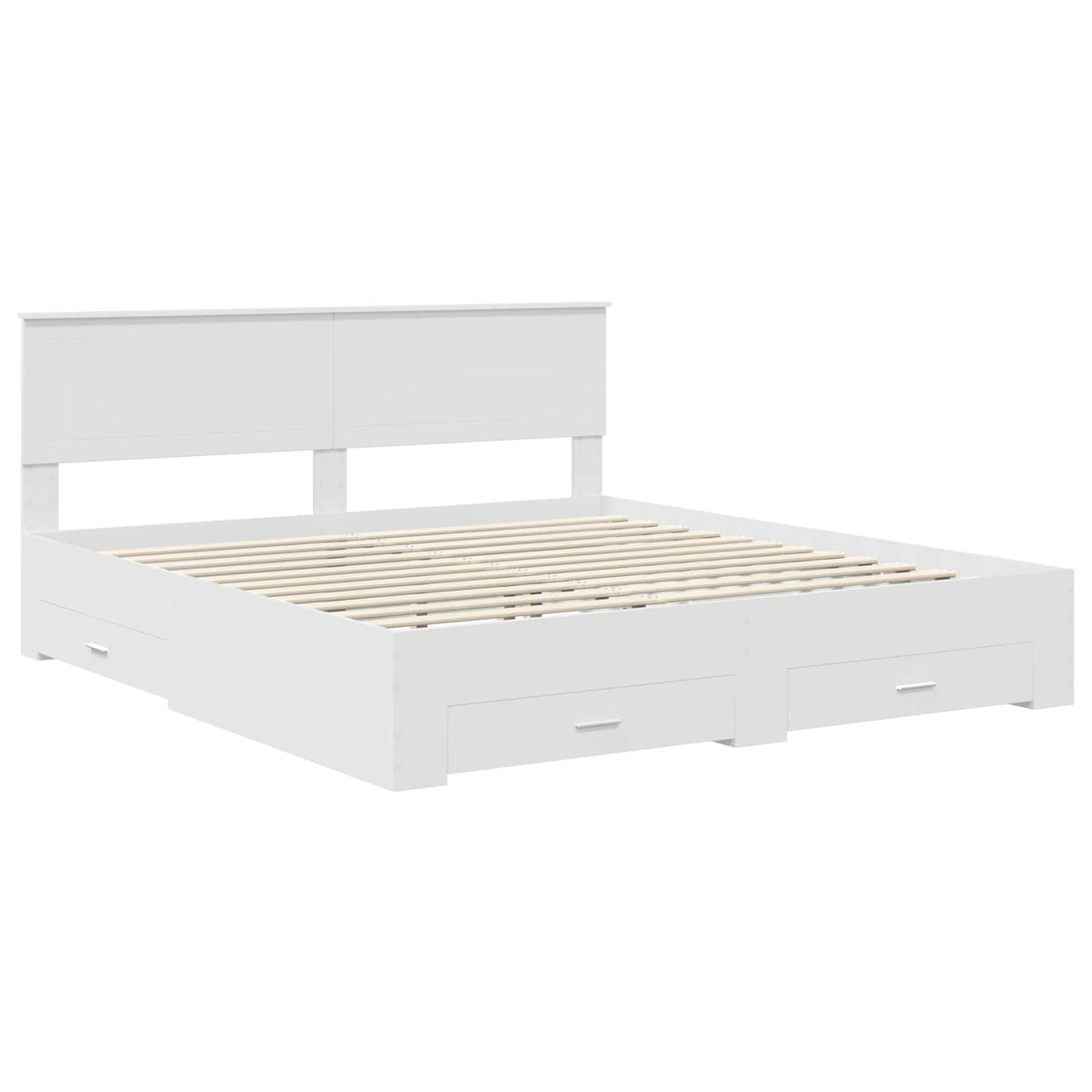 vidaXL Bed Frame with Drawer White 180 x 200 cm Engineered Wood 4