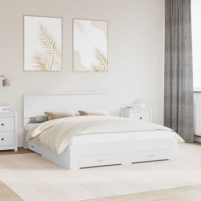vidaXL Bed Frame with Drawer White 160 x 200 cm Engineered Wood 1