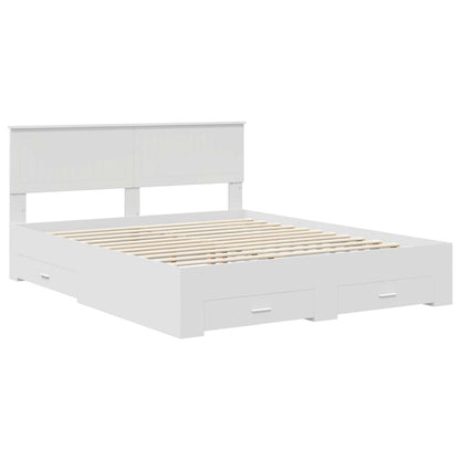 vidaXL Bed Frame with Drawer White 160 x 200 cm Engineered Wood 4