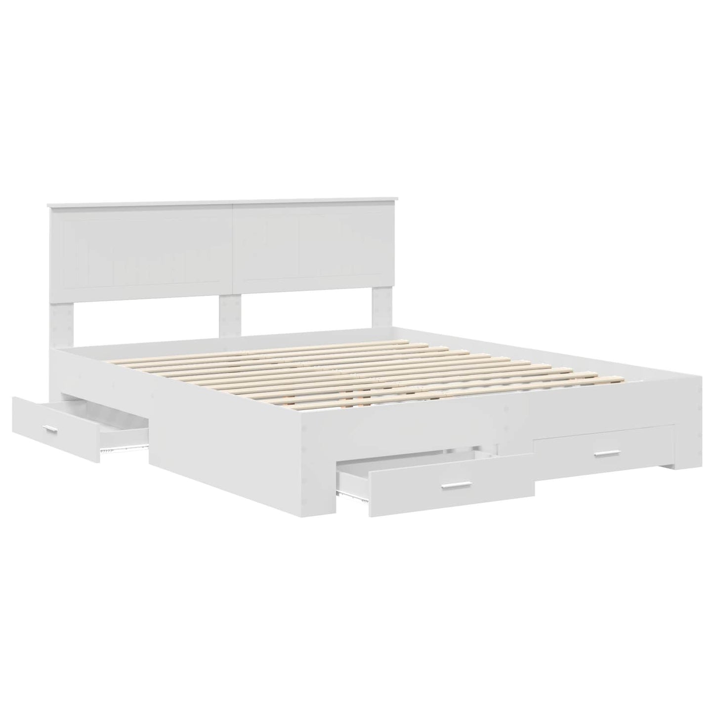 vidaXL Bed Frame with Drawer White 160 x 200 cm Engineered Wood 5