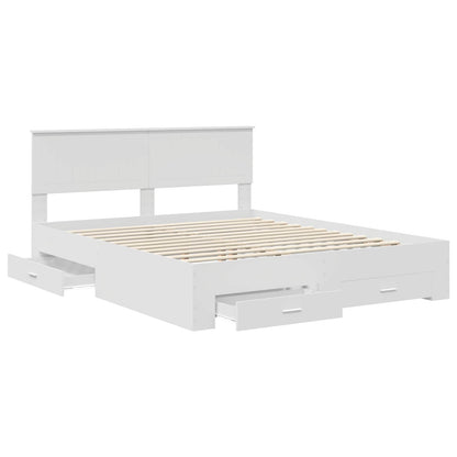 vidaXL Bed Frame with Drawer White 160 x 200 cm Engineered Wood 5