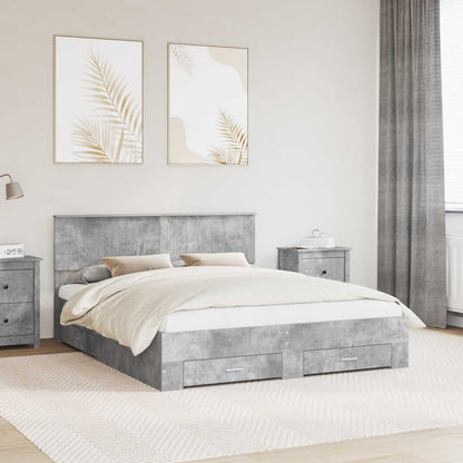 vidaXL Bed Frame Concrete Grey 160 x 200 cm Engineered Wood 1