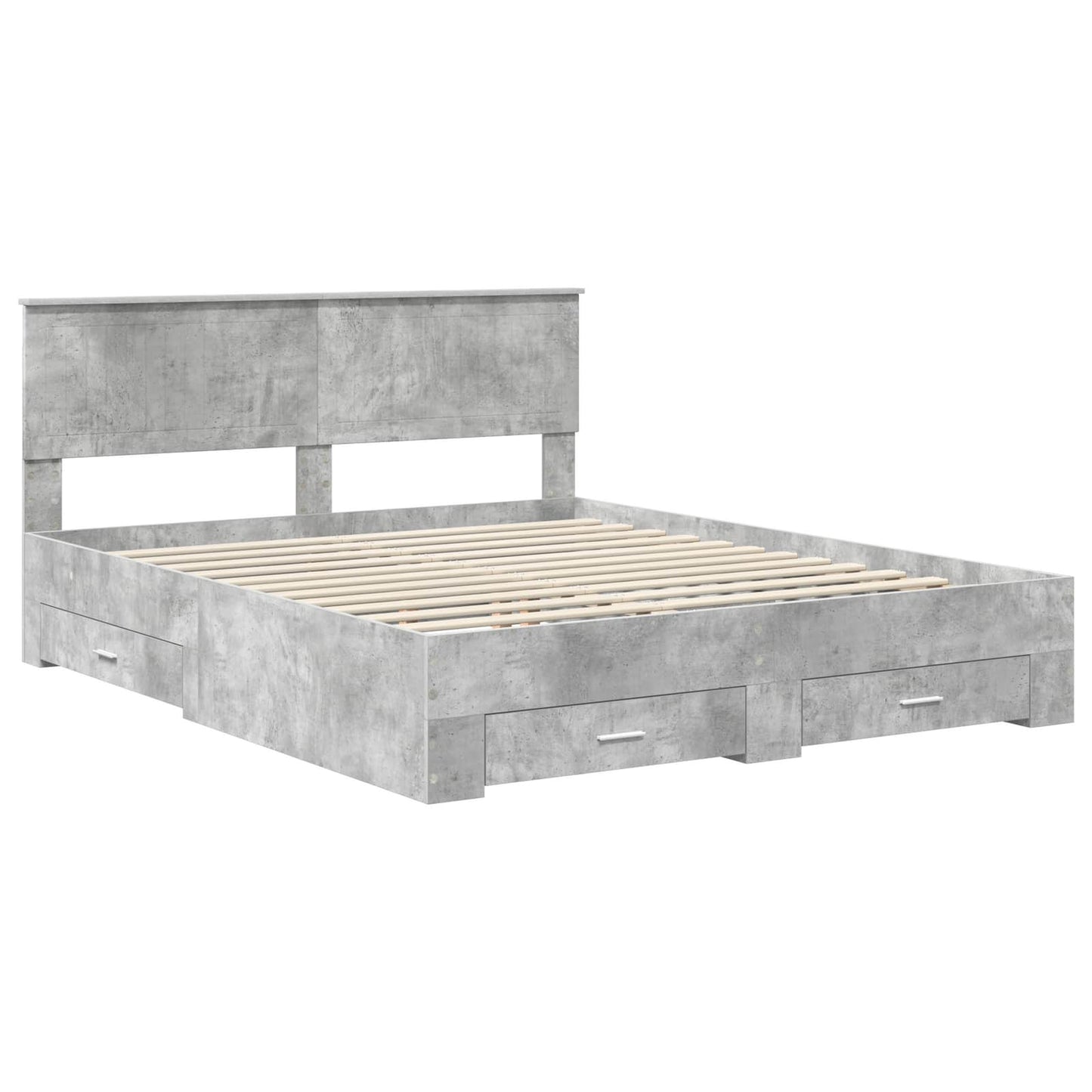 vidaXL Bed Frame Concrete Grey 160 x 200 cm Engineered Wood 4