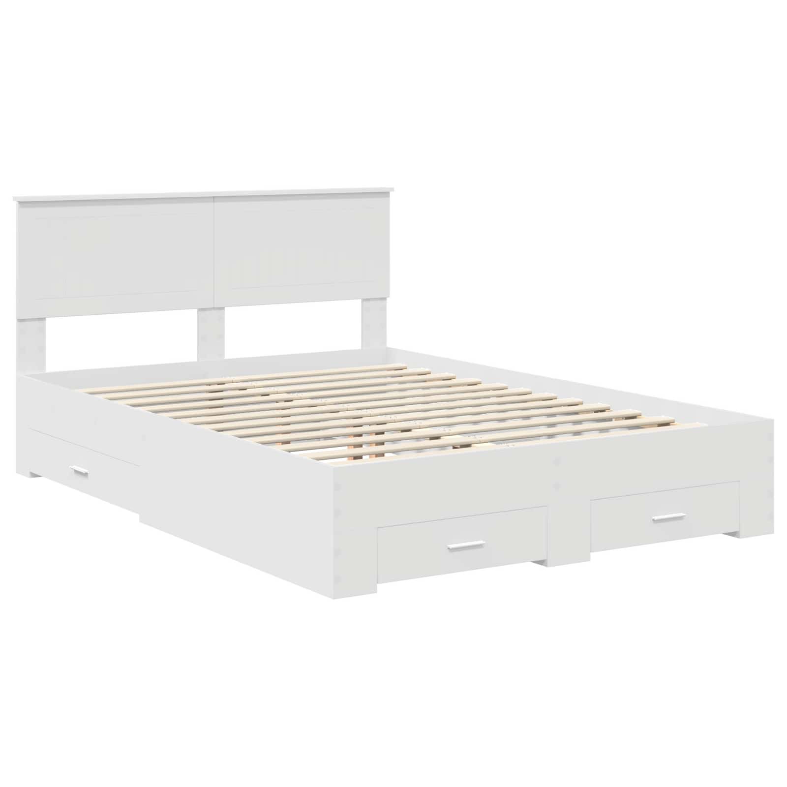 vidaXL Bed Frame with Drawer White 140 x 200 cm Engineered Wood 4
