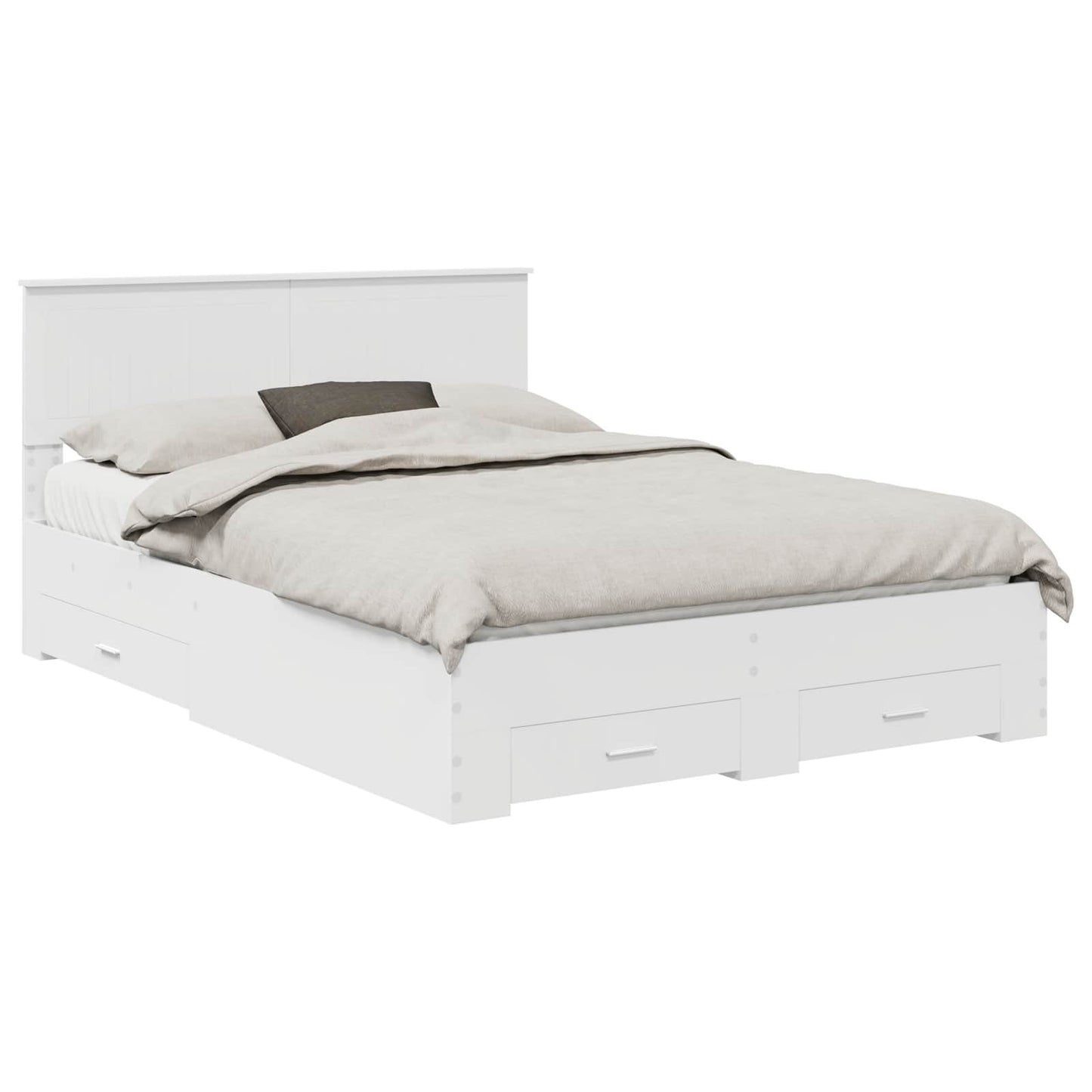 vidaXL Bed Frame with Drawer White 140 x 190 cm Engineered Wood 2
