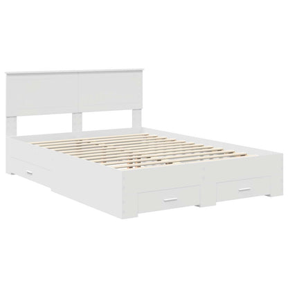 vidaXL Bed Frame with Drawer White 140 x 190 cm Engineered Wood 4