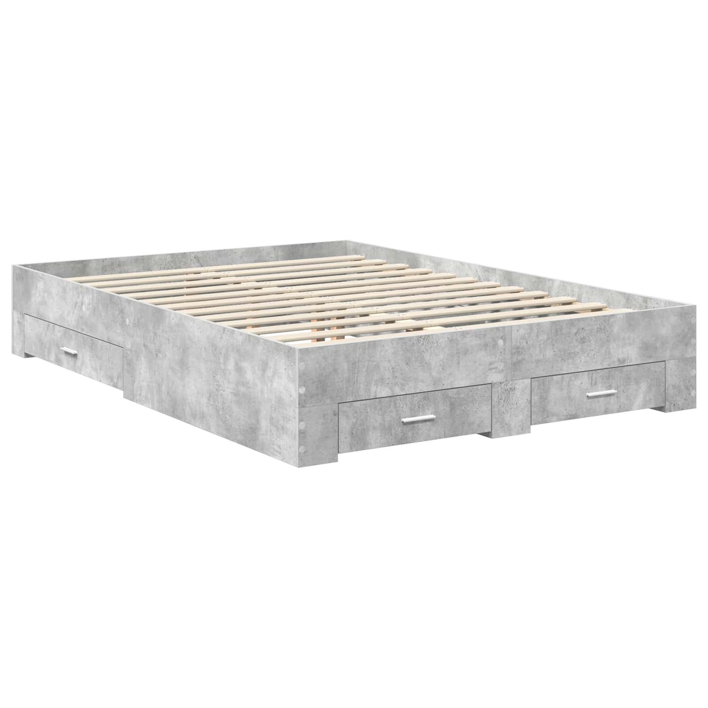 vidaXL Bed Frame Concrete Grey 140 x 190 cm Engineered Wood 6