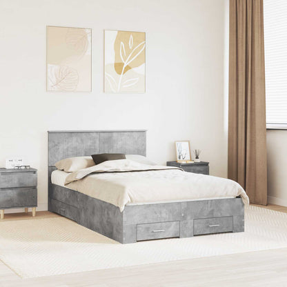 vidaXL Bed Frame Concrete Grey 120 x 200 cm Engineered Wood 1