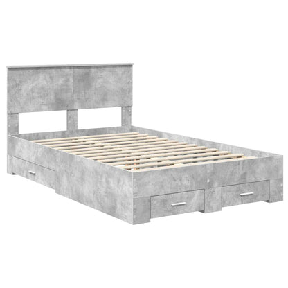 vidaXL Bed Frame Concrete Grey 120 x 200 cm Engineered Wood 4