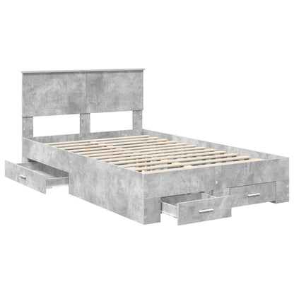 vidaXL Bed Frame Concrete Grey 120 x 190 cm Engineered Wood 5