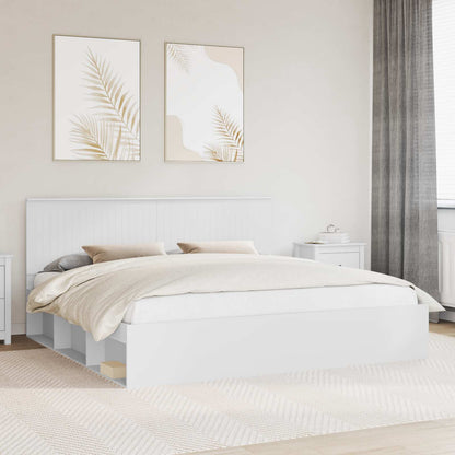 vidaXL Bed Frame 200 x 200 cm Solid Pine Wood Length 200 cm Width 200 cm