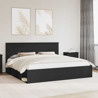 vidaXL Bed Frame 200 x 200 cm Solid Pine Wood Length 200 cm Width 200 cm