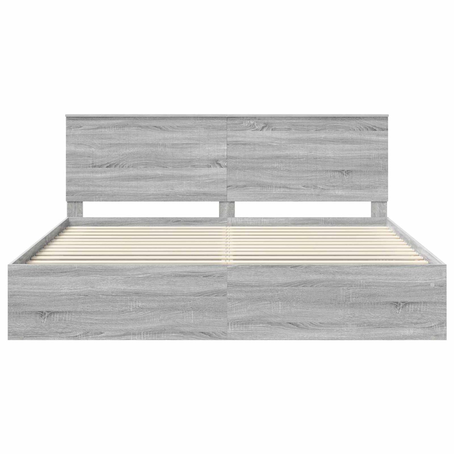vidaXL Bed Frame Grey Sonoma 200 x 200 cm Solid Pine Wood 6