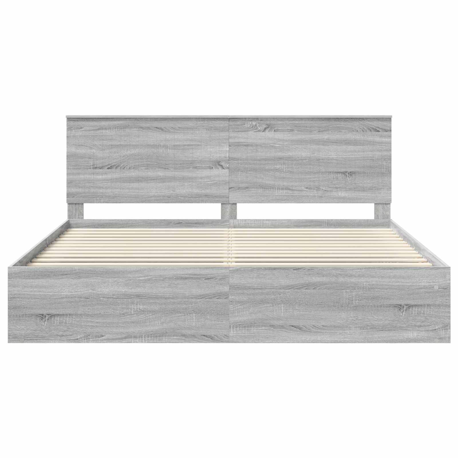 vidaXL Bed Frame Grey Sonoma 200 x 200 cm Solid Pine Wood 6