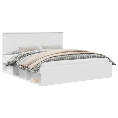 vidaXL Bed Frame with Headboard White 180 x 200 cm Solid Pine Wood 2