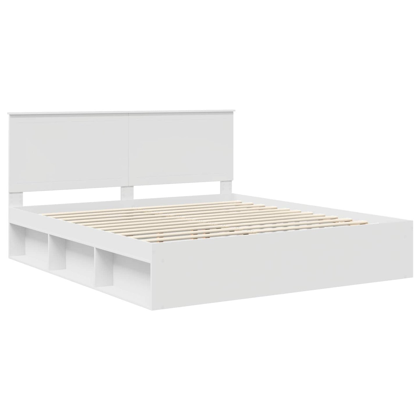 vidaXL Bed Frame with Headboard White 180 x 200 cm Solid Pine Wood 4