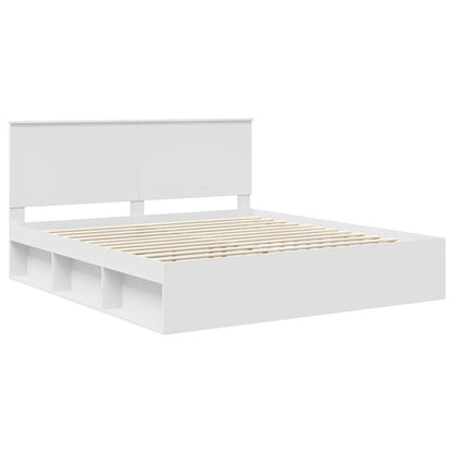 vidaXL Bed Frame with Headboard White 180 x 200 cm Solid Pine Wood 4