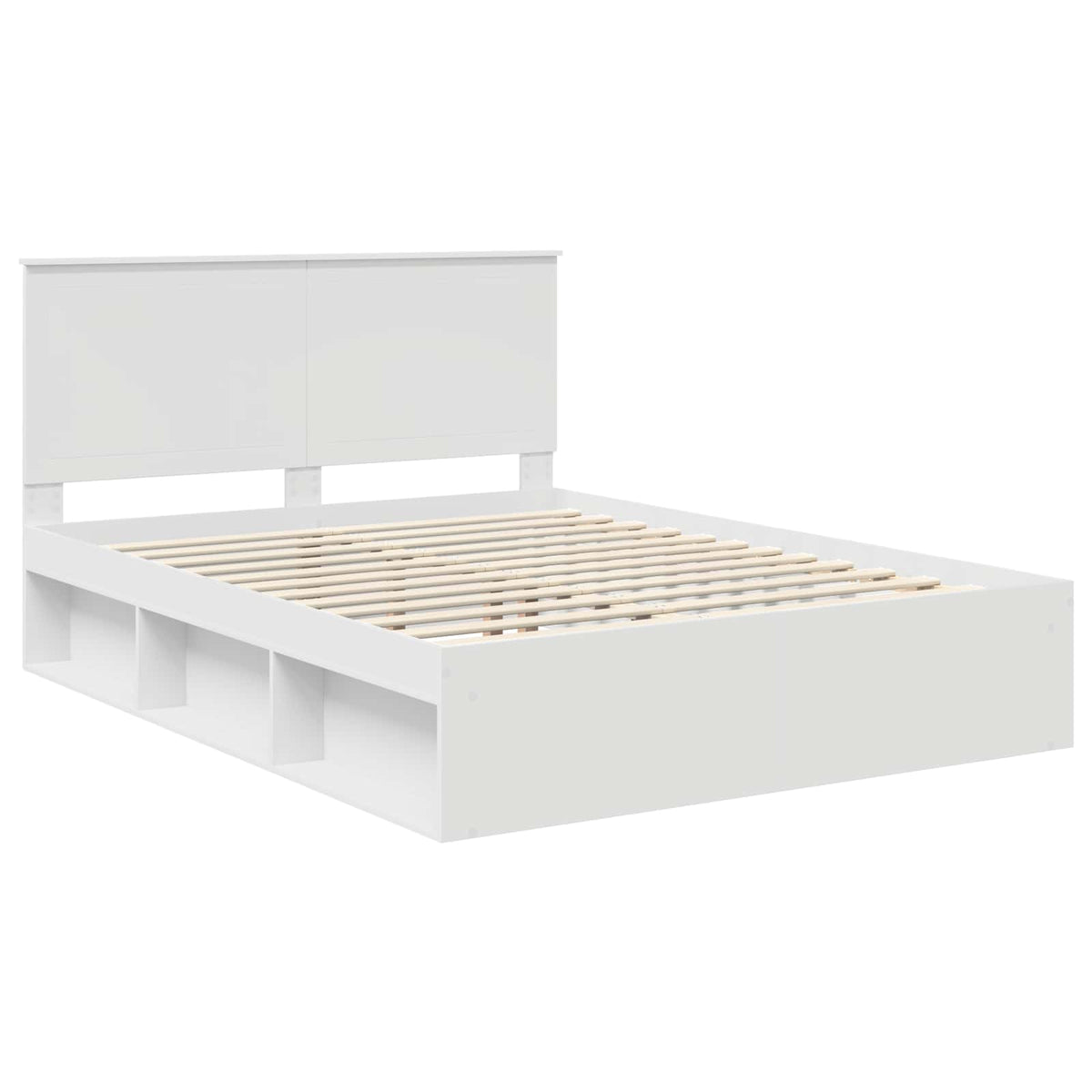 vidaXL Bed Frame with Headboard White 150 x 200 cm Solid Pine Wood 4
