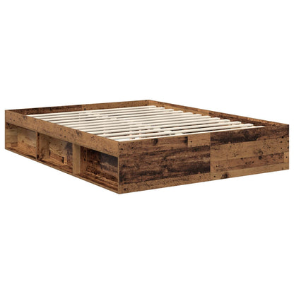 vidaXL Bed Frame with Headboard Old Wood 150 x 200 cm Solid Pine Wood 5