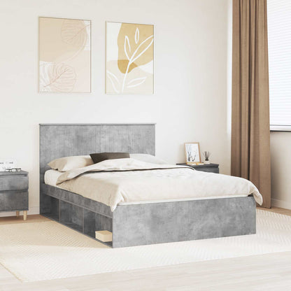 vidaXL Bed Frame Concerte Grey 135 x 190 cm Solid Pine Wood 1