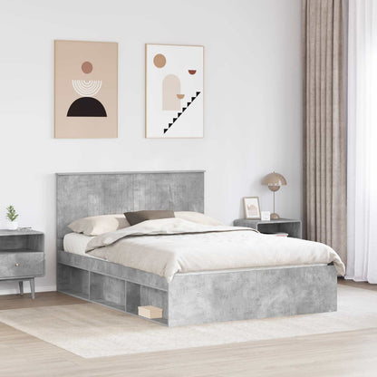vidaXL Bed Frame Concerte Grey 135 x 190 cm Solid Pine Wood 3