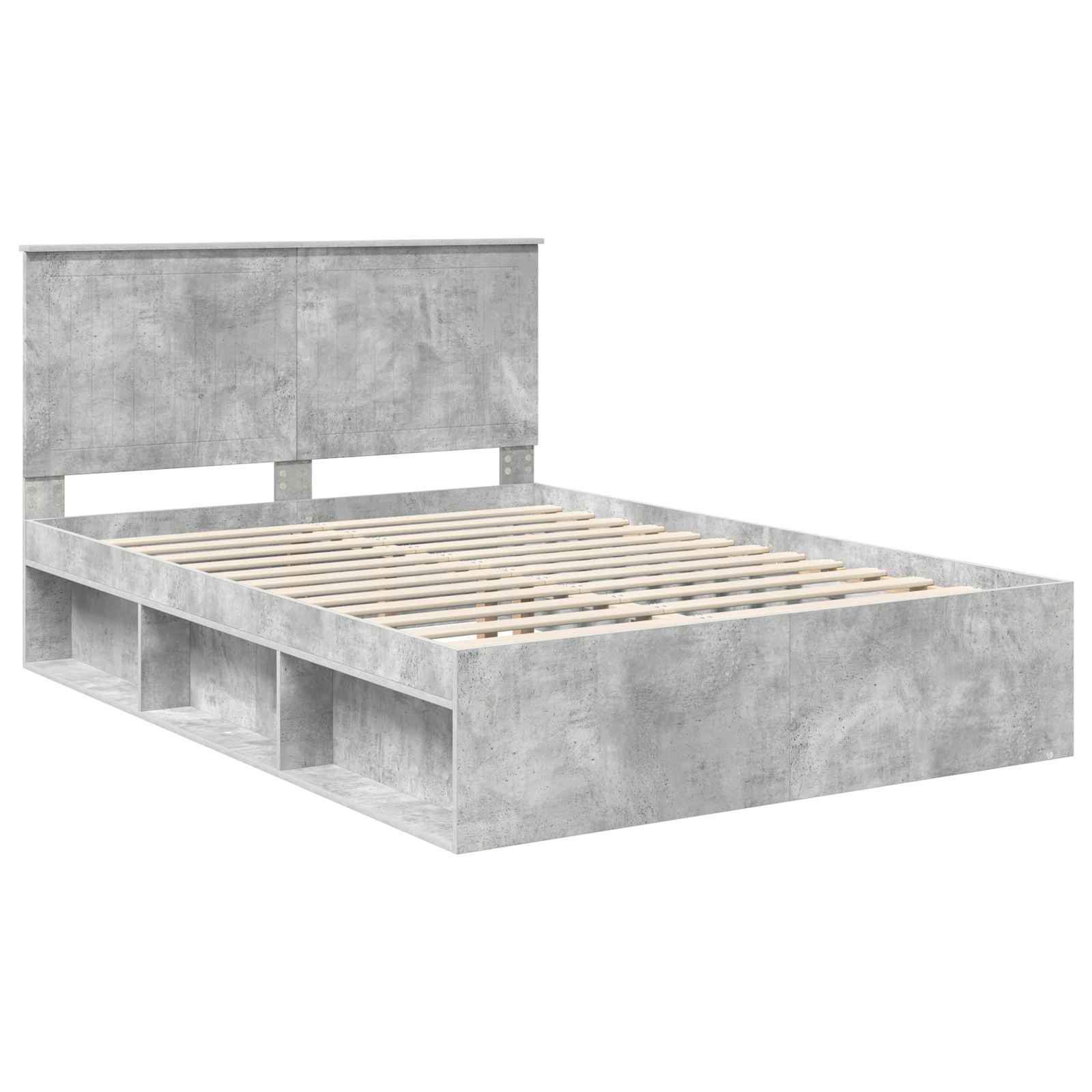 vidaXL Bed Frame Concerte Grey 135 x 190 cm Solid Pine Wood 4