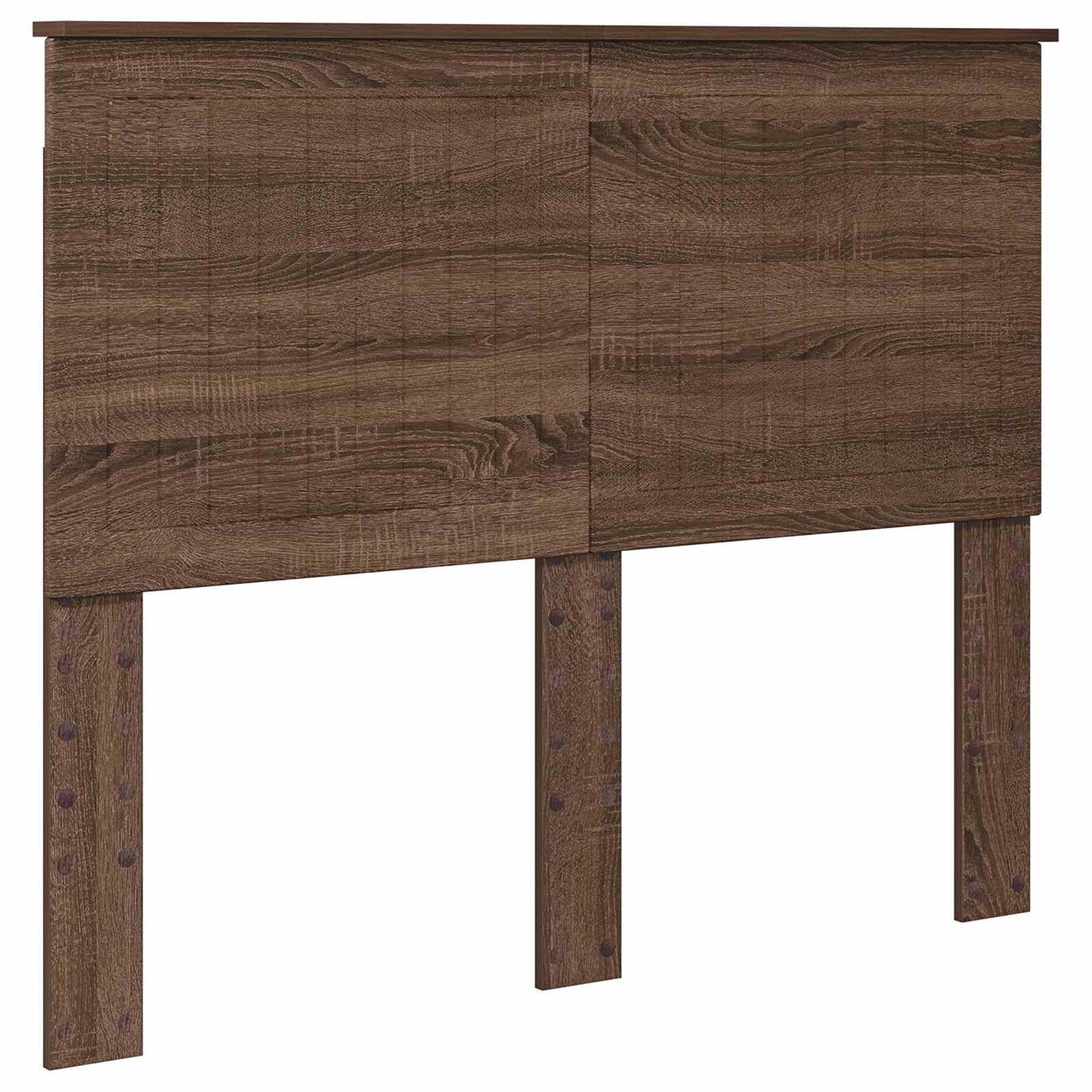 vidaXL Bed Frame with Headboard Brown Oak 120 x 200 cm Solid Pine Wood 6