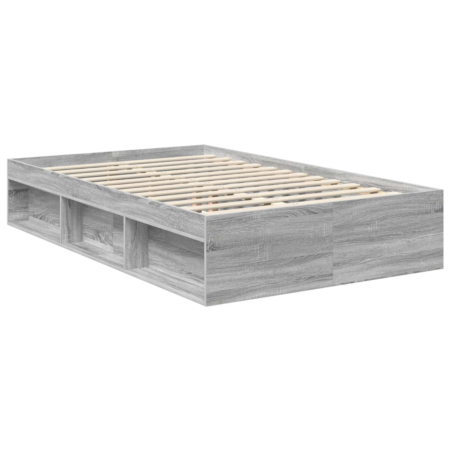 vidaXL Bed Frame Grey Sonoma 120 x 190 cm Solid Pine Wood 5