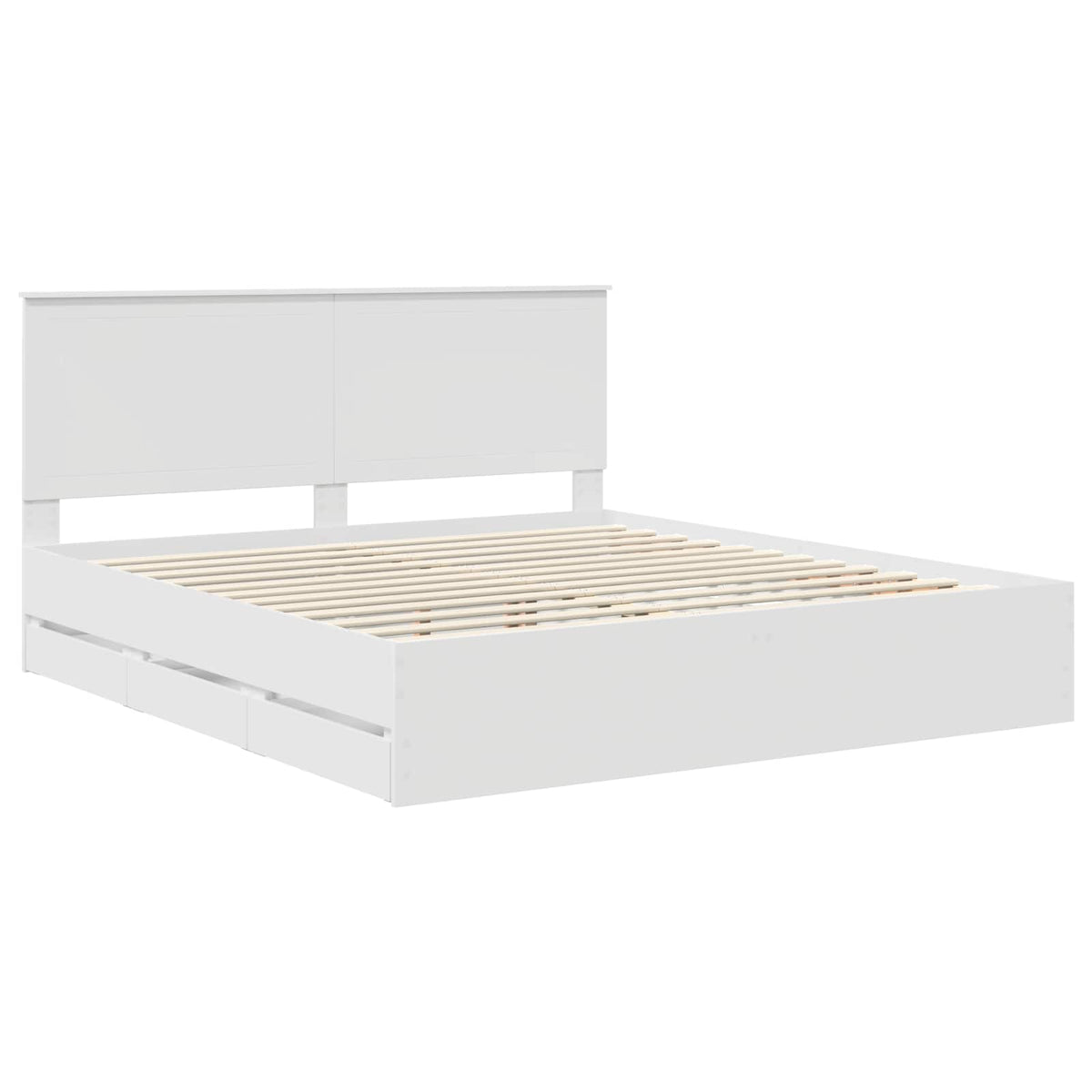vidaXL Bed Frame with Drawer White 180 x 200 cm Engineer Wood 4