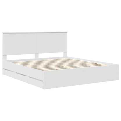 vidaXL Bed Frame with Drawer White 180 x 200 cm Engineer Wood 4