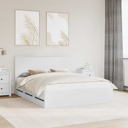 vidaXL Bed Frame with Drawer White 160 x 200 cm Engineer Wood 1